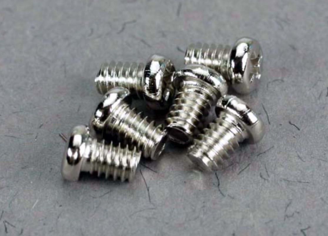 Traxxas Low Speed Spray Bar Screws, 2x4mm Roundhead Machine Screws (6)