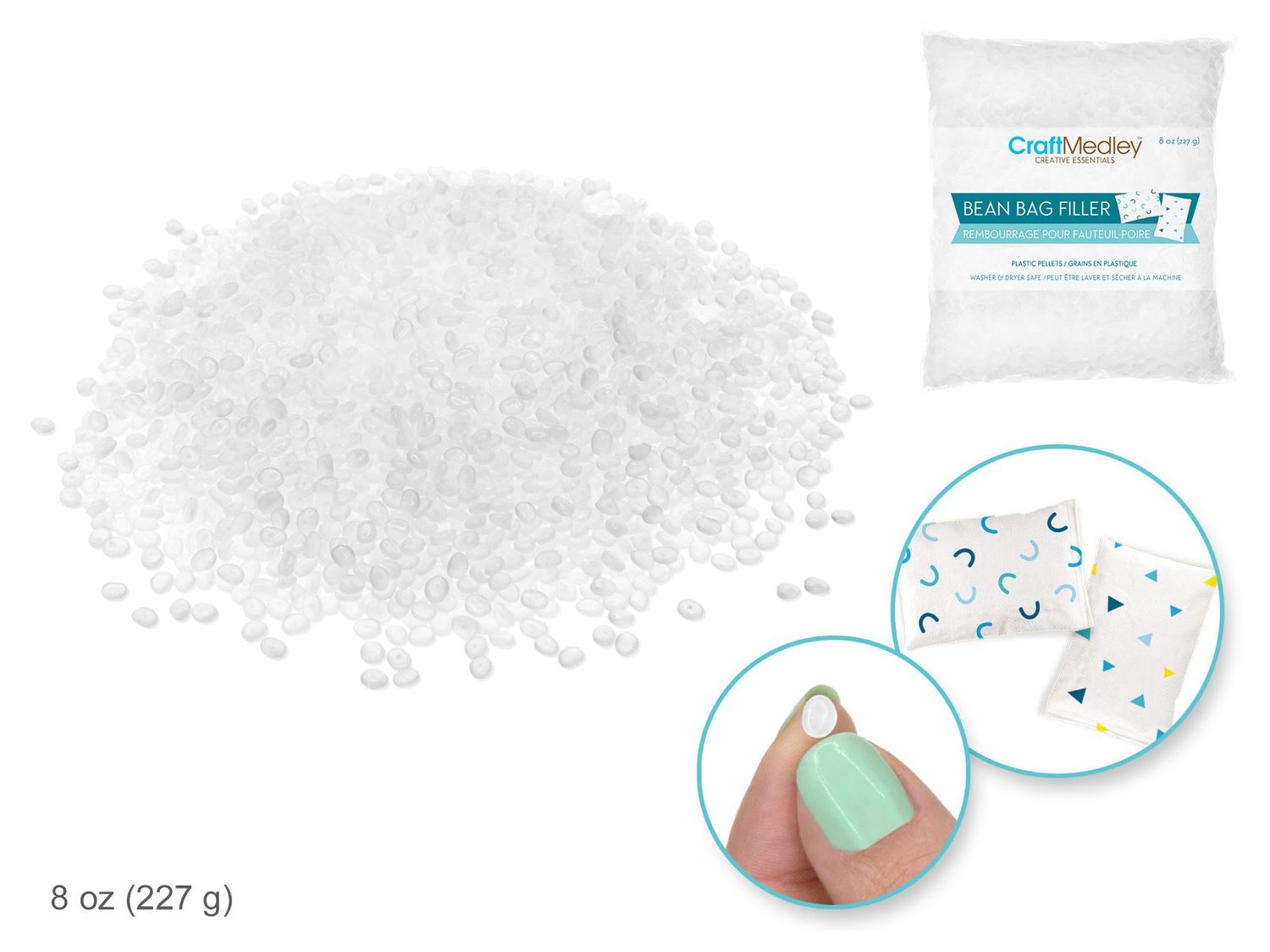 CraftMedley Plastic Pellets Bean Bag Fill 8oz