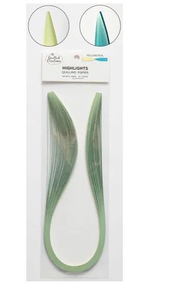 Quilled Creations Quilling Paper Yellow &amp; Teal Highlights  1/4in