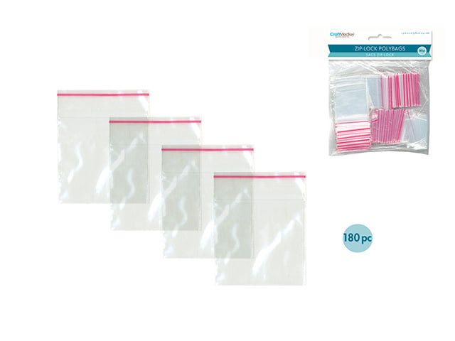 CraftMedley Zip-lock Polybags 1.5x2in 180pc