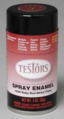Testor Evergreen Spray Ruby Red Metal Flake 3oz