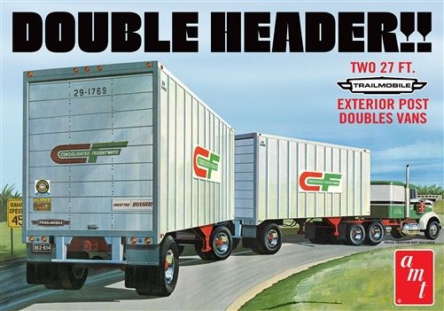 AMT\ERTL 1/25 Double Header Tandem Van Trailers
