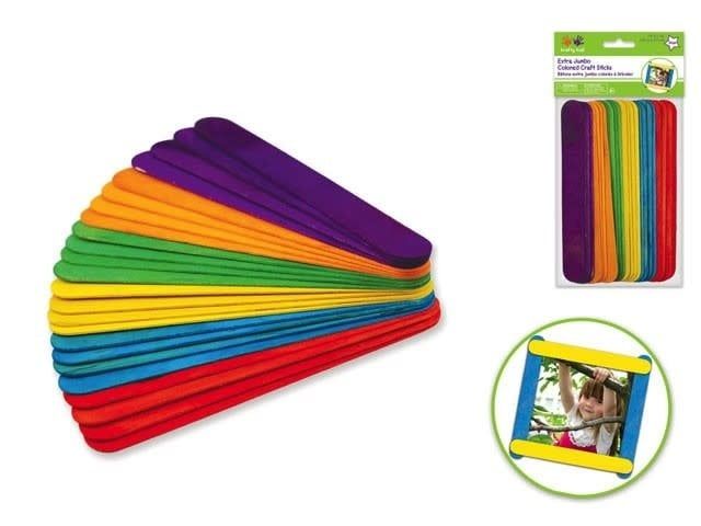 Krafty Kids 7 7/8 X 1"Â Jumbo Multi Colored Craft Sticks 24 Pk