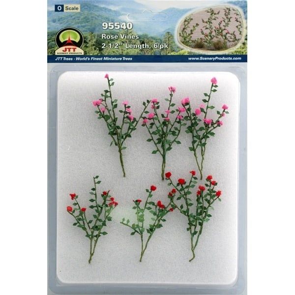 JTT Scenery ROSE BUSHES 2-1/2" O-SCALE 6PK