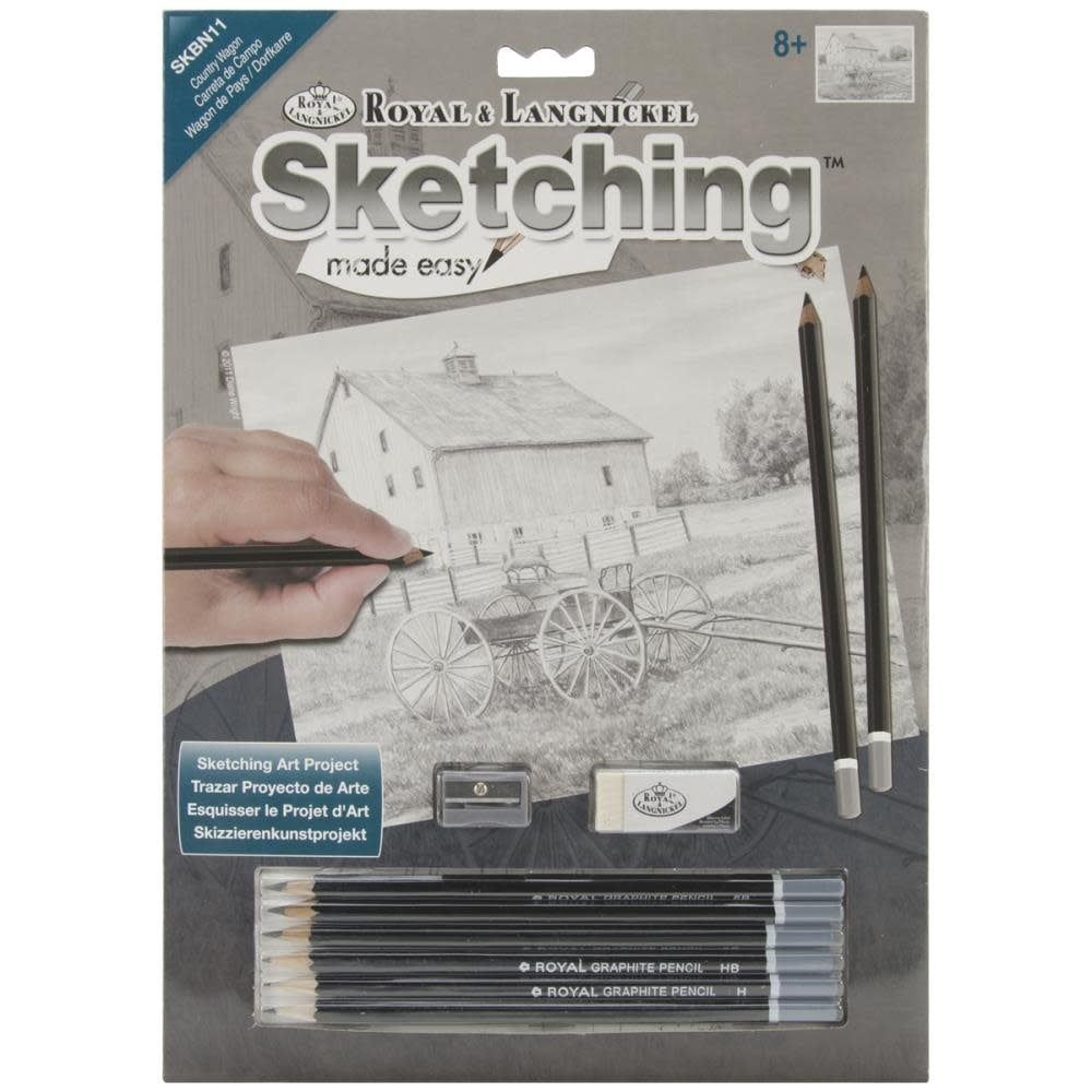 Royal &amp; Langnickel Sketching Made Easy Kit 9x12in Country Wagon