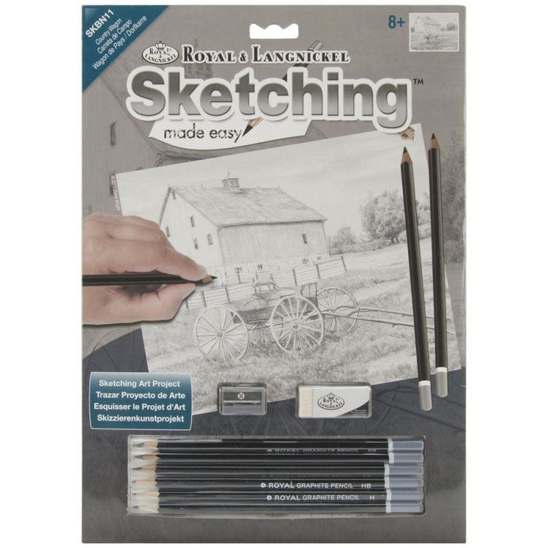 Royal &amp; Langnickel Sketching Made Easy Kit 9x12in Country Wagon