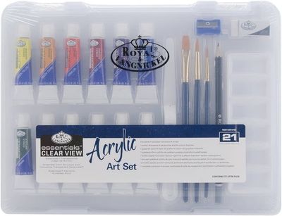 Royal &amp; Langnickel Small Clear  Case  Acrilyc  Paint  Set