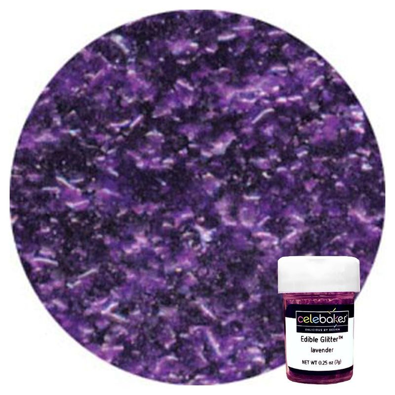 Celebakes Lavender Edible Glitter Flakes 1/4oz