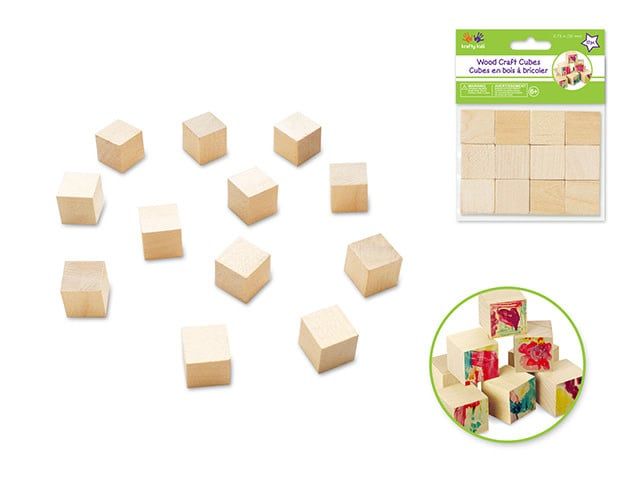 Krafty Kids 3/4in (20mm) Cubes 12/pk Natural