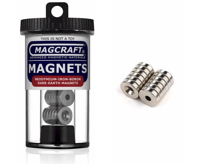 Magcraft 0.5â€ X 0.15â€ X 0.125â€ Rare Earth Ring Magnet (12)