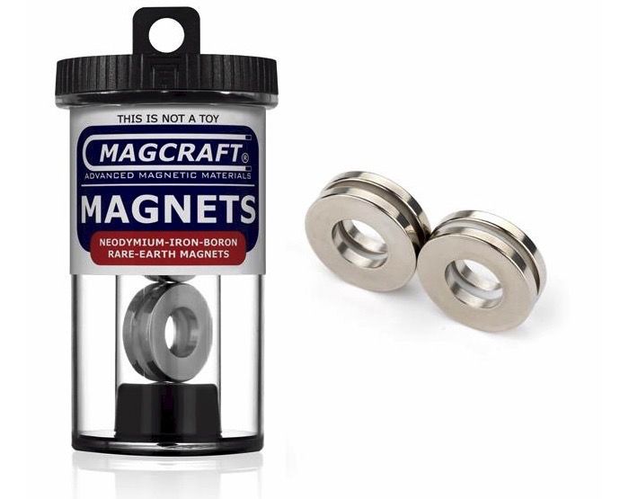 Magcraft 1â€ X 0.5â€ X 0.125â€ Rare Earth Ring Magnet (4)