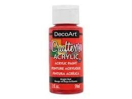 DecoArt Crafters Acrylic Paint: 2oz BRIGHT RED