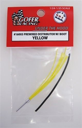 Gofer Racing 1/24 Prewired Distributor with Boot Yellow