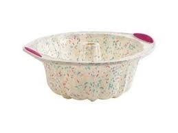 Trudeau Fluted Cake Pan Confetti Fuchsia