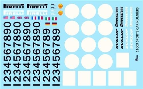 Gofer Racing 1/24 Sports Car Number Decal Sheet