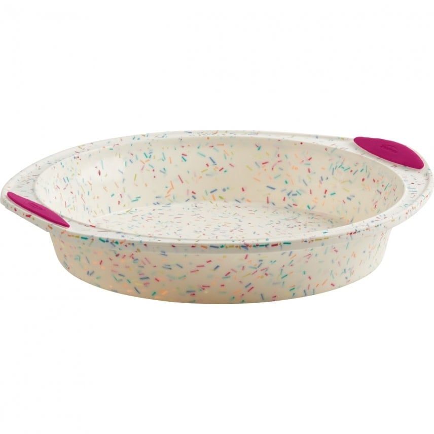 Trudeau Round Cake Pan Confetti Fuchsia 9in