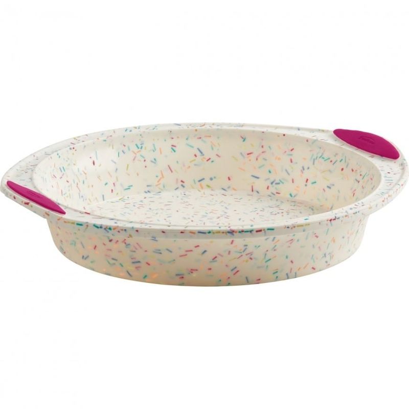 Trudeau Round Cake Pan Confetti Fuchsia 9in