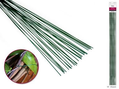 MultiCraft 18in Floral Stem Wire Green 25pc