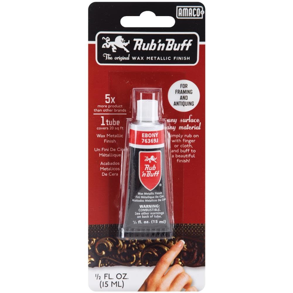 Amaco Rub n Buff Metallic Wax Finish 0.5oz Ebony