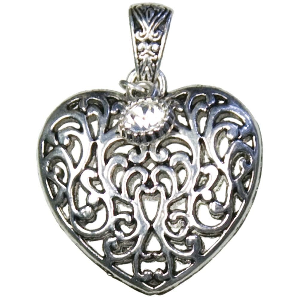 Cousins Heart Scroll Metal Necklace Accent