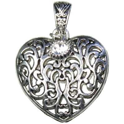 Cousins Heart Scroll Metal Necklace Accent