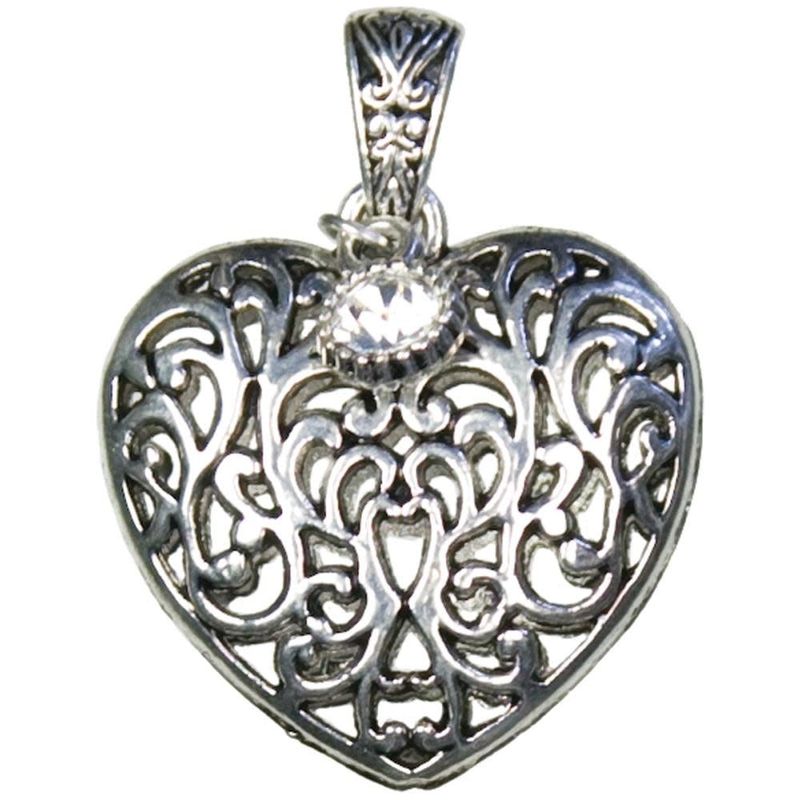 Cousins Heart Scroll Metal Necklace Accent