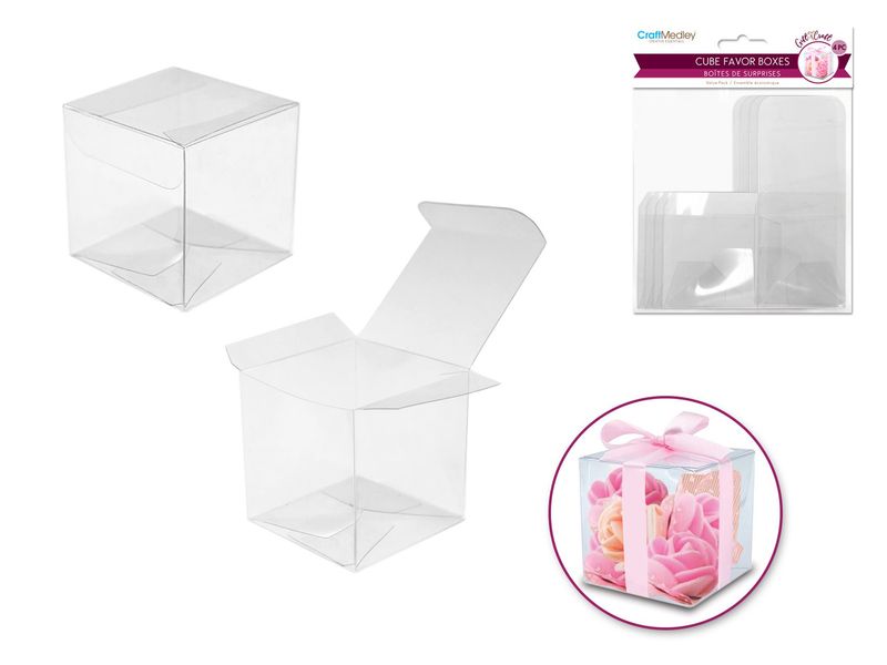CraftMedley 6cm Clear Cube Favor Box Small 4pc