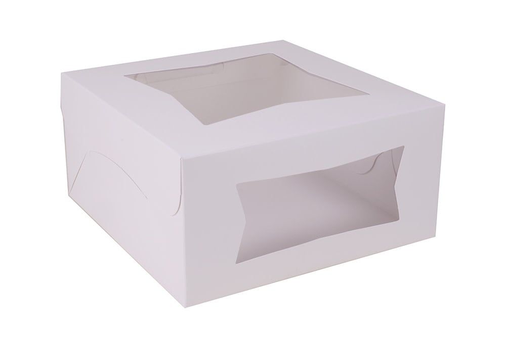CK Products 10x10x5in White Window Cake Box