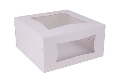 CK Products 10x10x5in White Window Cake Box