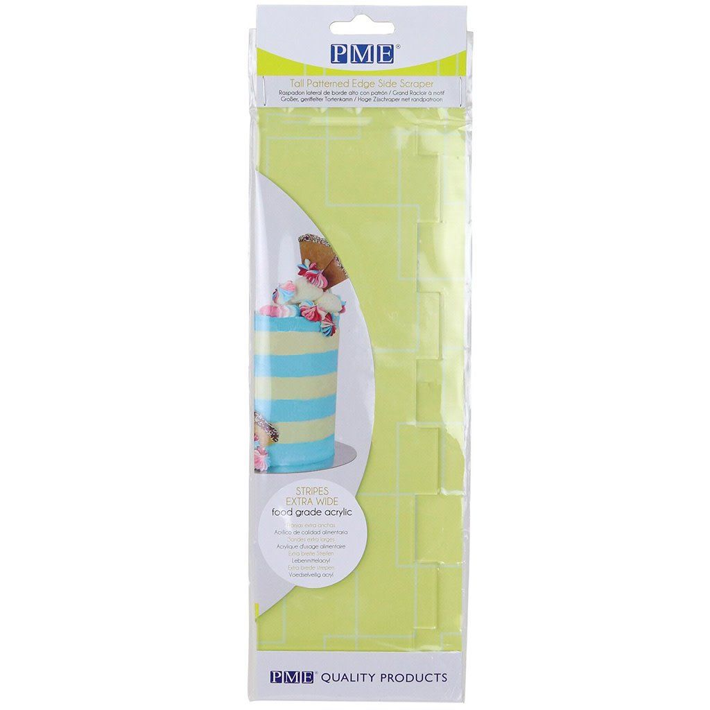 PME Crafts Stripes Extra Wide Tall Patterned Edge Side Scraper, 1 Count
