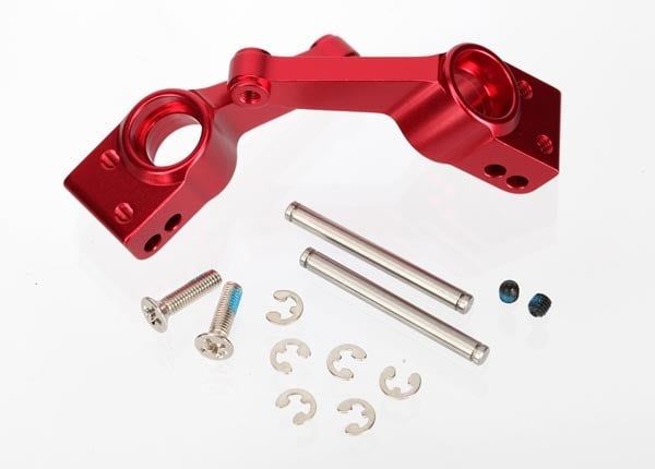 Traxxas Carriers, stub axle (red-anodized 6061-T6 aluminum) (rear) (left &amp; right)/ 3x32mm hinge pins (2)/ e-clips (6)/ hardware