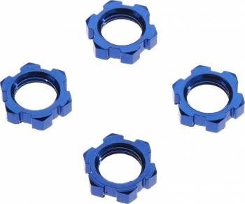 Traxxas Wheel nuts, splined, 17mm, serrated (blue-anodized) (4)