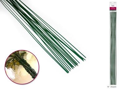 MultiCraft Floral Stem Wire 18G Grn 20Pk