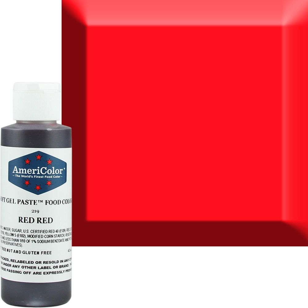 AmeriColor 4.5oz Soft Gel Red Red