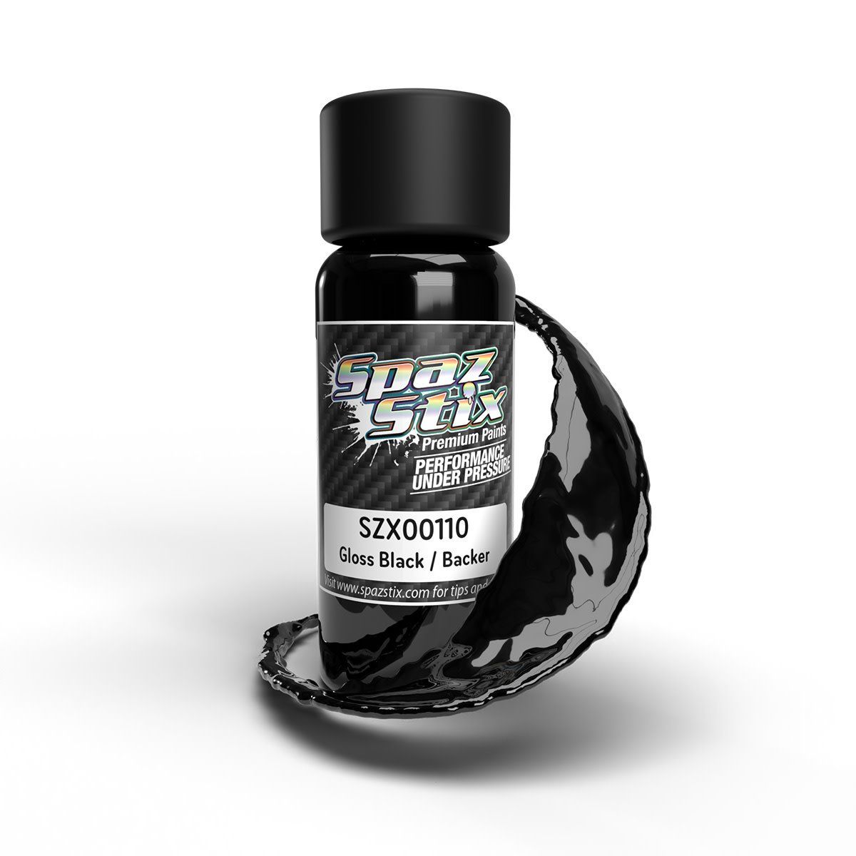 Spaz Stix High Gloss Black / Backer Airbrush Paint 2oz