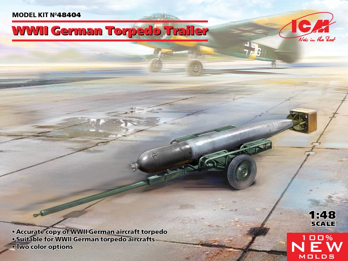 Icm 1/48 WWII German Torpedo Trailer (100% new molds)
