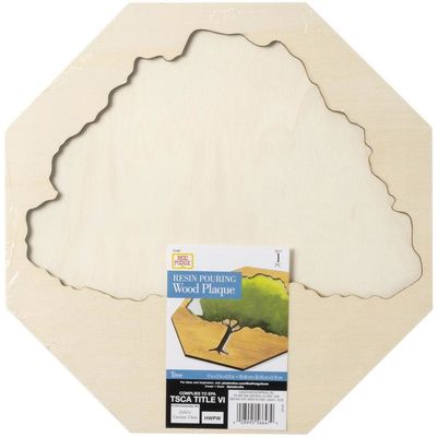 Plaid Mod Podge Tree Pouring Plaque
