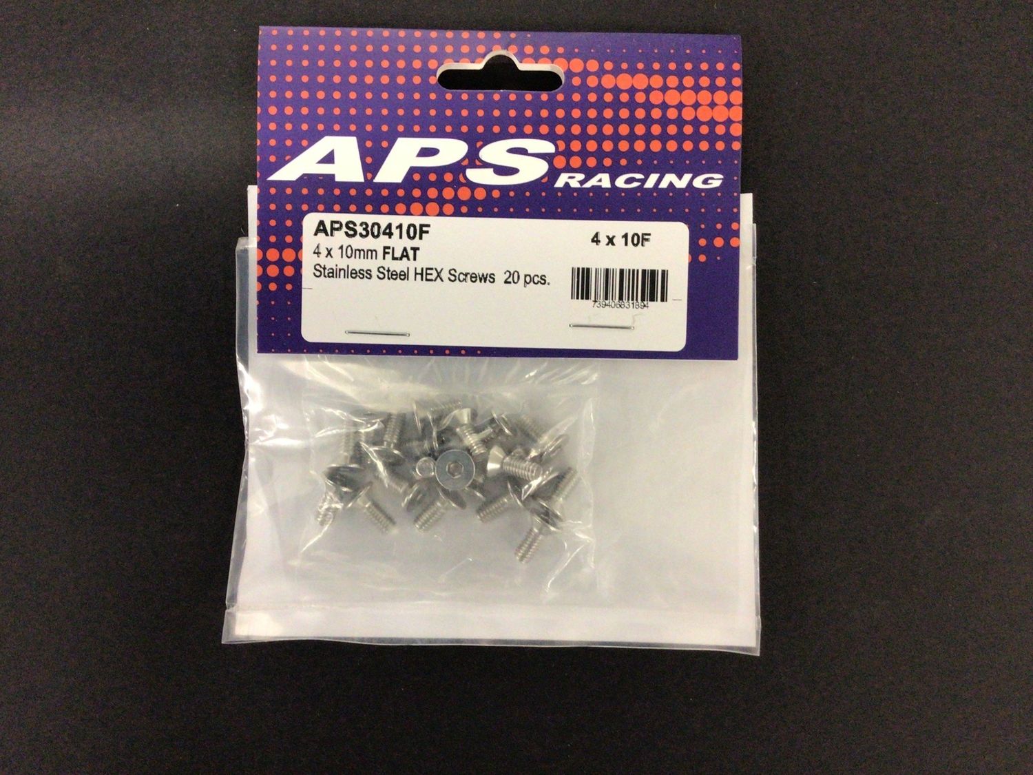 APS 4x10mm Stainless Steel Flat Hex Screws