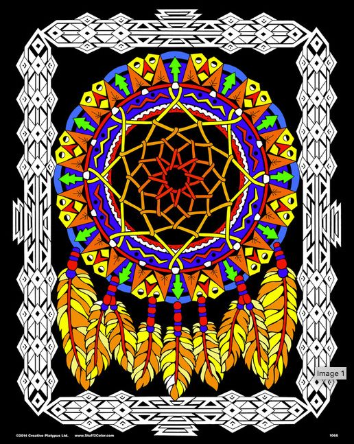 Stuff To Color Dream Catcher - Large 16x20 Inch Fuzzy Velvet Coloring Poster
