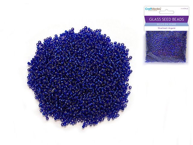 CraftMedley Glass Seed Beads Capri Blue 60g