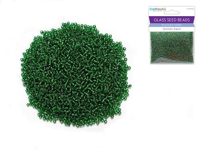 CraftMedley Glass Seed Bead Emerald 60g