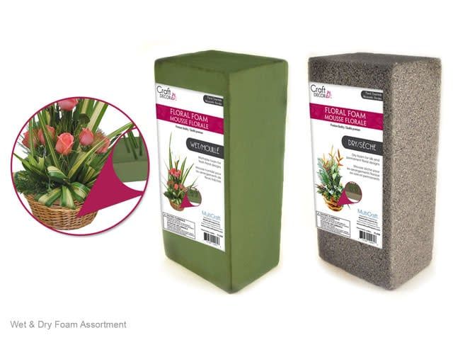 MultiCraft Floral Foam For Wet/Dry Assorted 7.9x2.76x3.94in