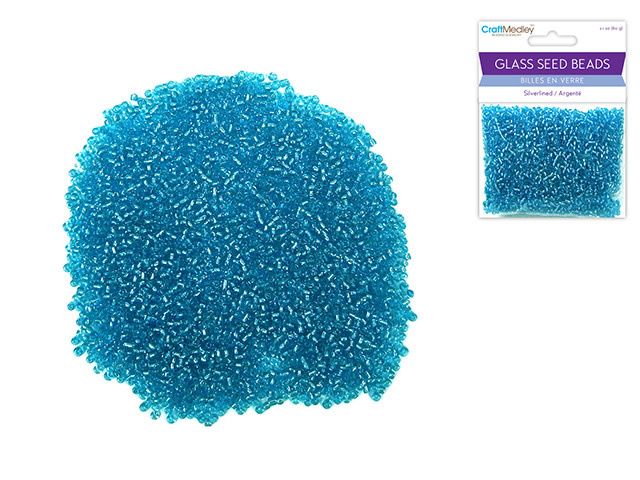 CraftMedley Glass Seed Beads Turquoise 60g