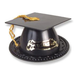 Linnea's Black Grad Hats Cake Topper