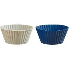 Trudeau Set Of 24 Mini Silicone Muffin Cups Blue And Marble