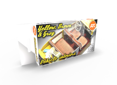 AK Interactive 3G Yellow, Brown &amp; Grey Vehicle Interiors