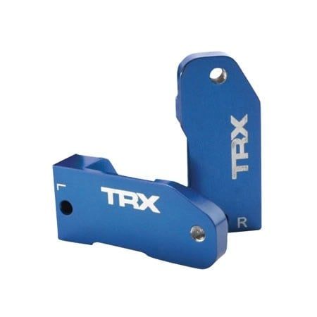 Traxxas Caster blocks, 30-degree, blue-anodized 6061-T6 aluminum (left &amp; right)/ suspension screw pin (2)