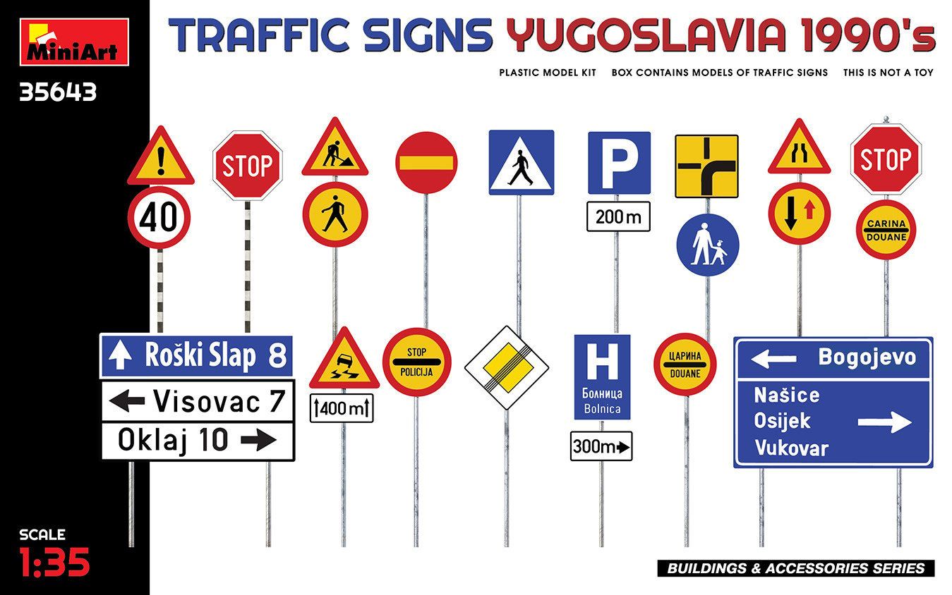 Miniart 1/35 Traffic Signs Yugoslavia 1990's