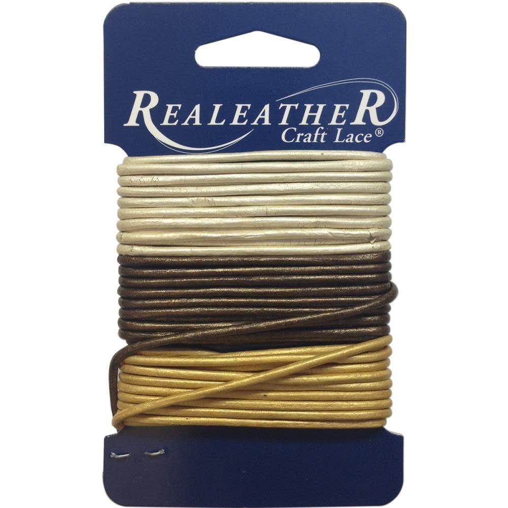 Silver Creek Realeather Crafts Round Leather Lace 2mm Carded