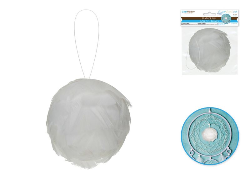 CraftMedley Feather Covered Foam Ball